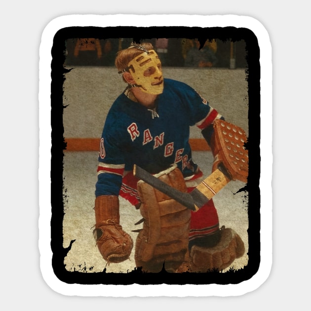 Gilles Villemure, 1974 in New York Rangers Sticker by Momogi Project